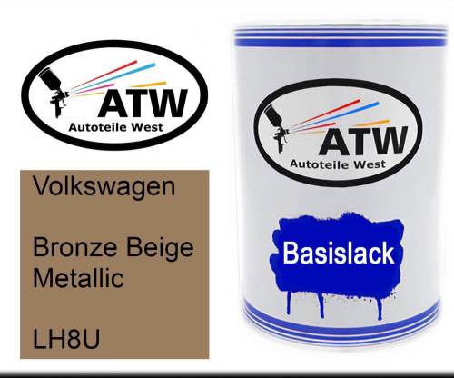 Volkswagen, Bronze Beige Metallic, LH8U: 500ml Lackdose, von ATW Autoteile West.